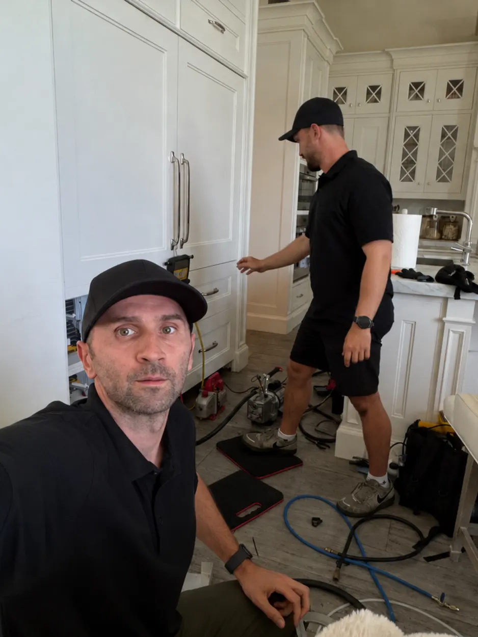 Our technicians on a North County service call