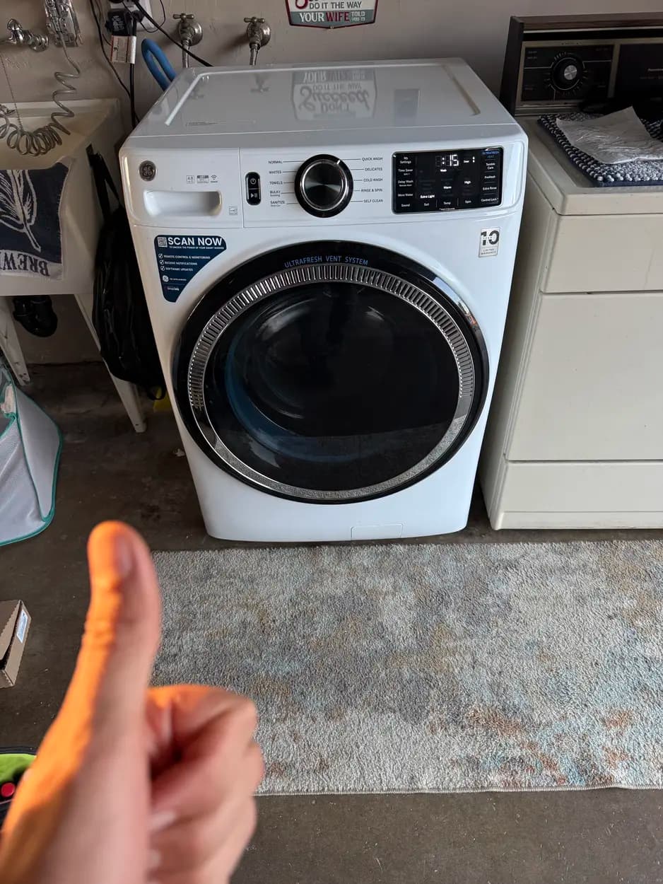 Compact front-load washer installed and tested during a North County installation