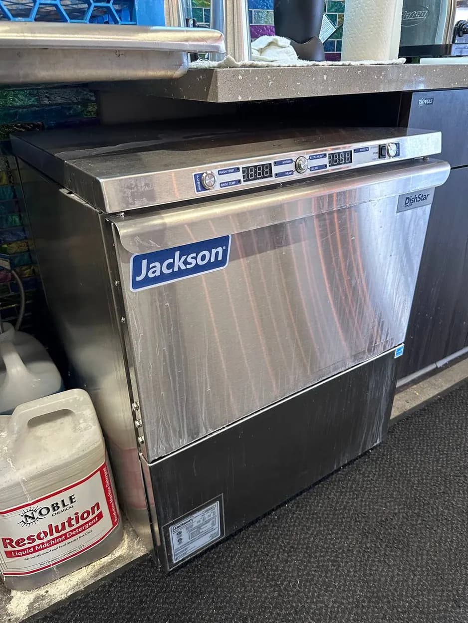 Commercial dishwasher serviced at an Escondido business