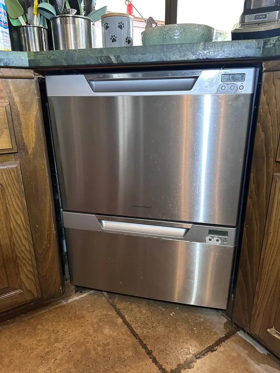 Dishwasher serviced during routine maintenance in an Escondido kitchen