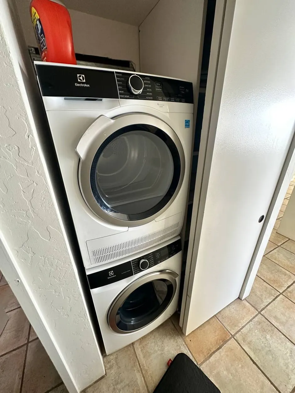 Electrolux stacked washer and dryer serviced in an Escondido closet