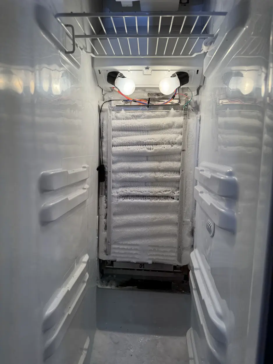 Upright freezer opened up during an Escondido repair
