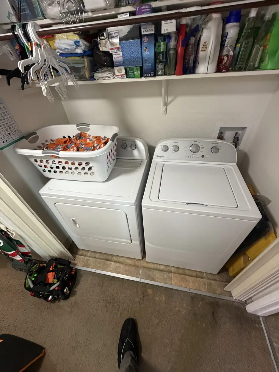 Kenmore stacked washer and dryer serviced in an Escondido laundry room