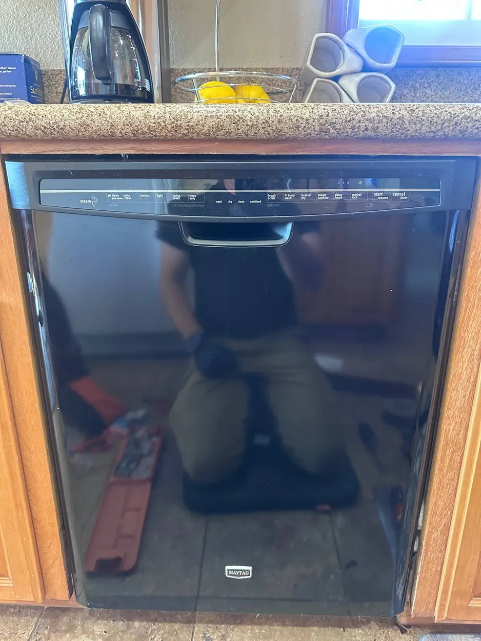 Maytag dishwasher serviced in a North County kitchen