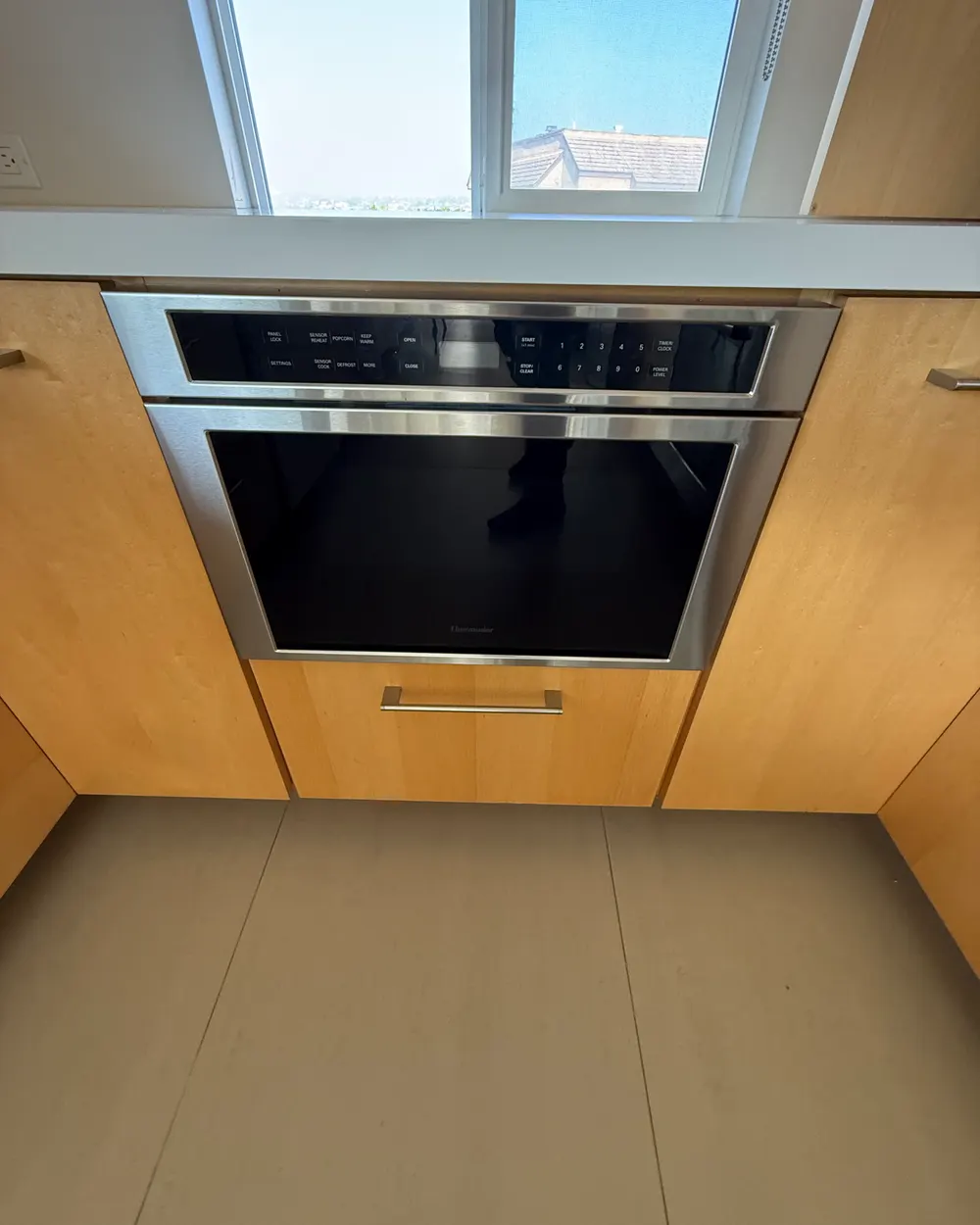 Built-in Thermador microwave serviced in a North County kitchen