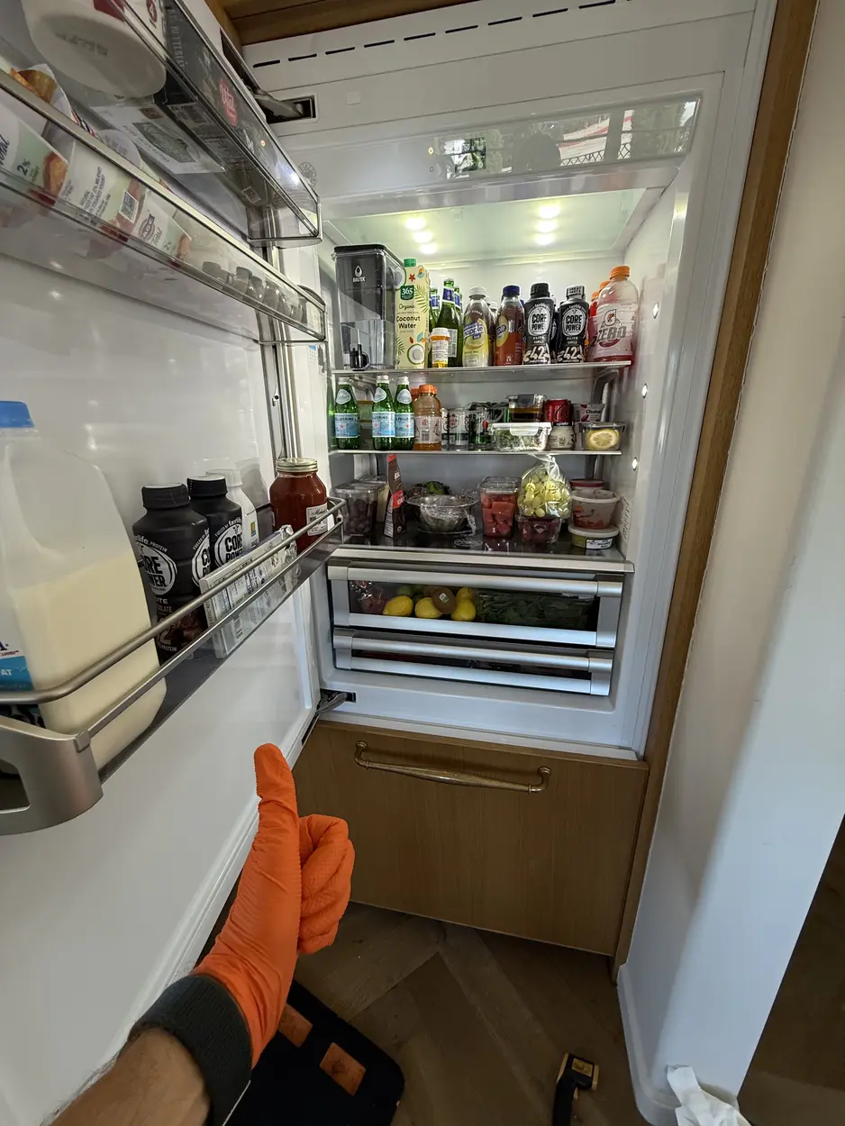Thermador built-in refrigeration serviced in a Rancho Bernardo kitchen